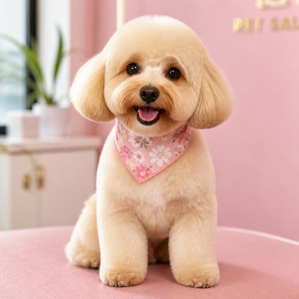 Cachorro feliz e cheiroso depois do banho e tosa